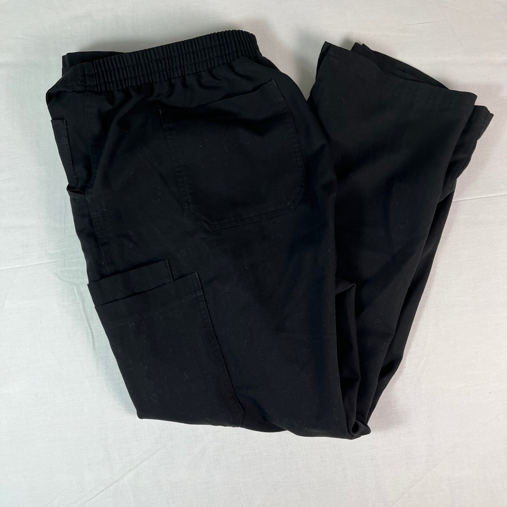 FIGS Scrub Pants Women XL/P Black Excellent Technical Collection Cargo 7 Pocket